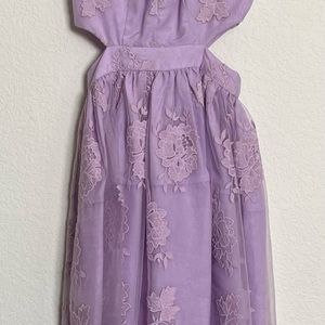 Soprano Blue Floral Off the Shoulder Dress